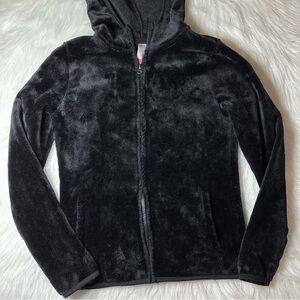 No Boundaries Black Fluffy Zip Up Jacket